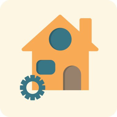 Yapı Düz Vektör Simgesi Tasarımı Altında