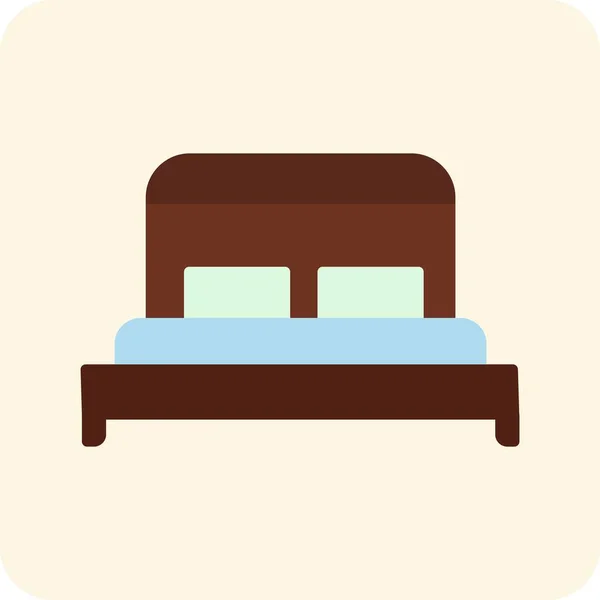 Bett Flache Runde Vector Icon Design — Stockvektor