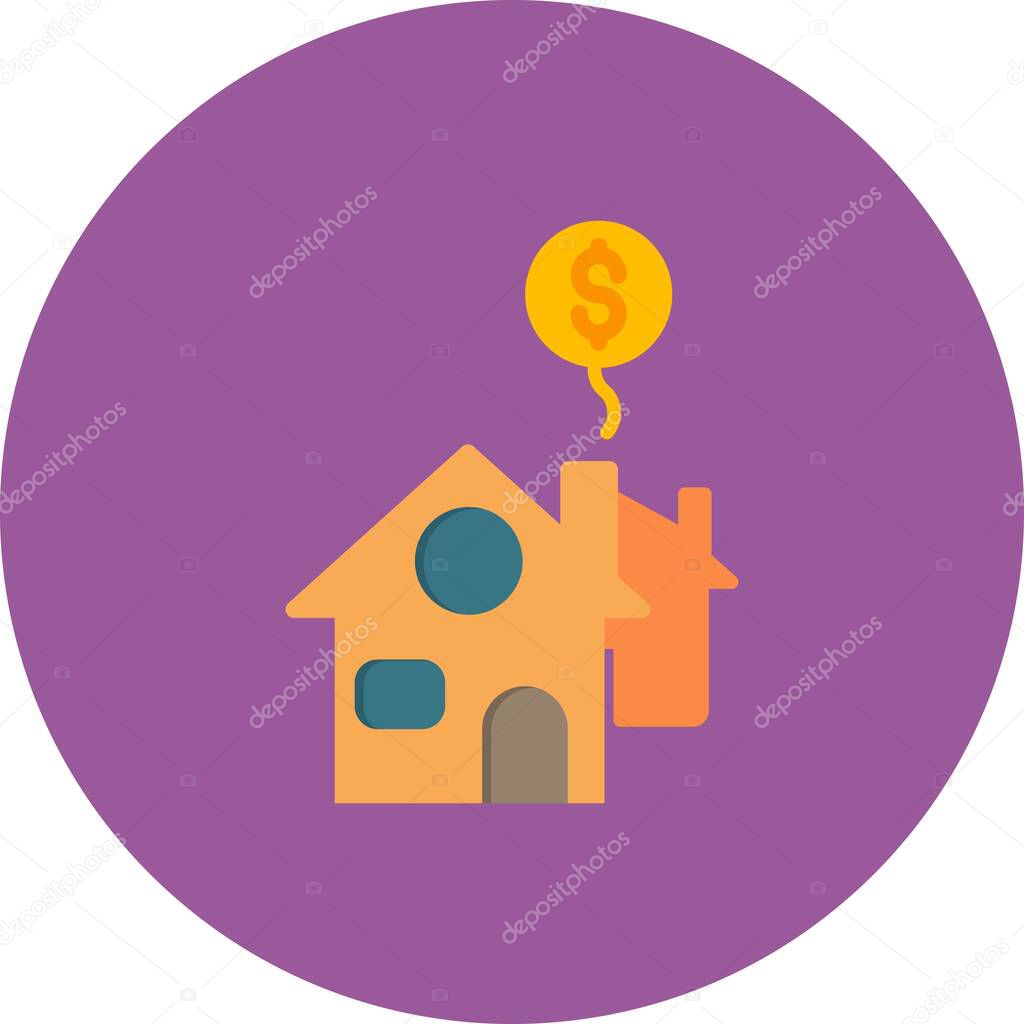 Residential Flat Circle Vector Icon Design