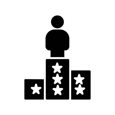 Kazanan Doğrusal Vektör Simgesi Tasarımı