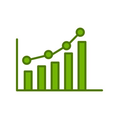 Büyüme Yeşil Doldurulmuş Vektör Simgesi Tasarımı