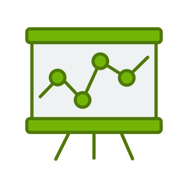 Analiz Yeşil Doldurulmuş Vektör Simgesi Tasarımı