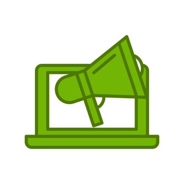 Pazarlama Yeşil Doldurulmuş Vektör Simgesi Tasarımı