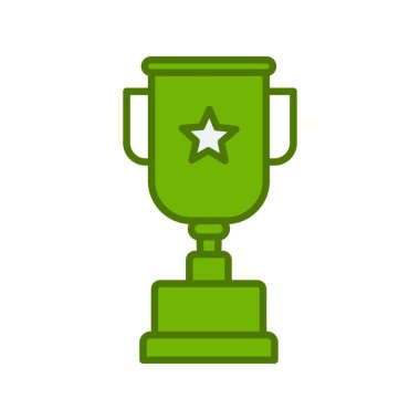 Ödül Yeşil Doldurulmuş Vektör Simgesi Tasarımı