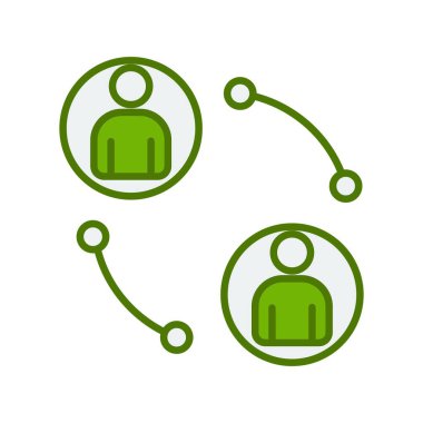 Bağlantılar Yeşil Doldurulmuş Vektör Simgesi Tasarımı