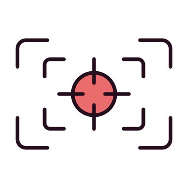 Odaklanma Satırı Dolu Vektör Simgesi Tasarımı