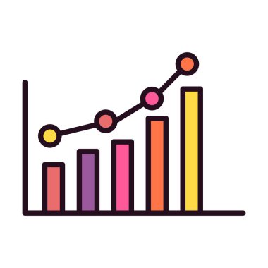 Büyüme Satırı Doldurulmuş Vektör Simgesi Tasarımı