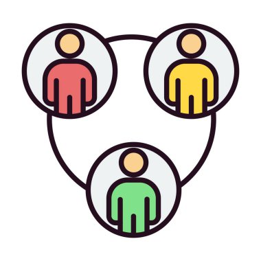 Takım çalışması Satırı Dolu Vektör Simgesi Tasarımı