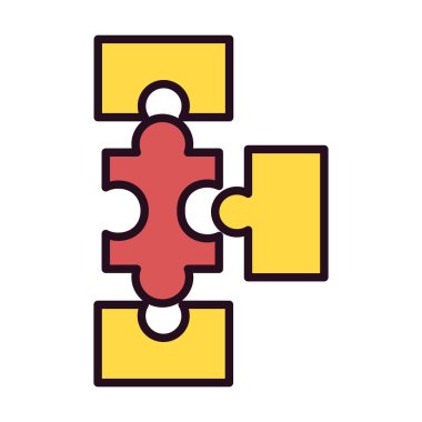 Bulmaca Satırı Dolu Vektör Simgesi Tasarımı