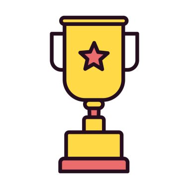 Ödül Satırı Doldurulmuş Vektör Simgesi Tasarımı