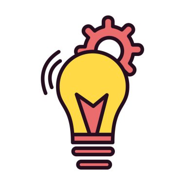 Fikir Satırı Doldurulmuş Vektör Simgesi Tasarımı