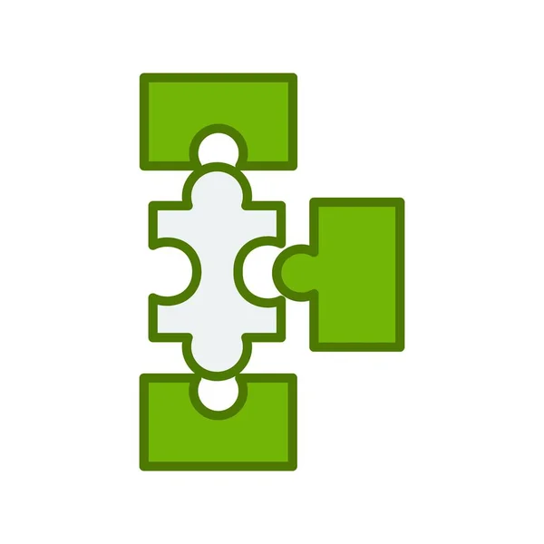 Puzzle Verde Preenchido Vector Ícone Design —  Vetores de Stock