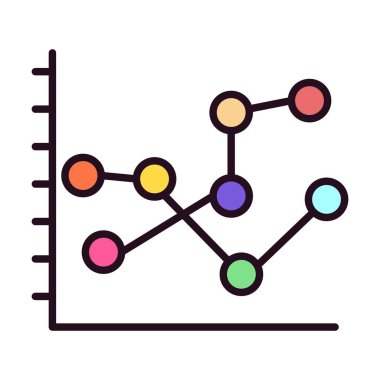 Grafik Satırı Dolu Vektör Simgesi Tasarımı
