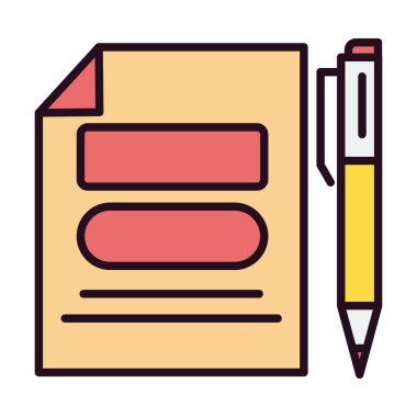 Gündem Satırı Dolu Vektör Simgesi Tasarımı