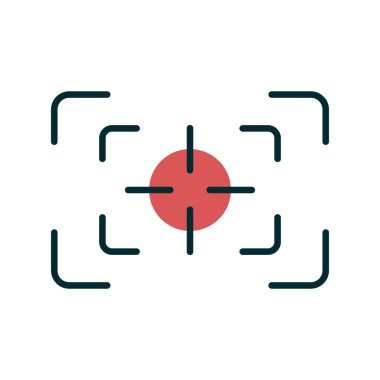 Odaklanma Satırı İki Renk Vektörü Simgesi Tasarımı