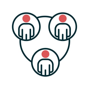 Takım çalışması Satırı İki Renk Vektörü Simgesi Tasarımı