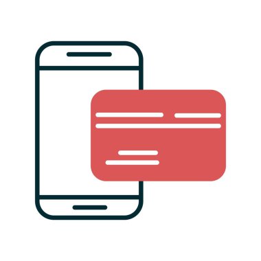 Çevrimiçi Satır İki Renk Vektörü Simgesi Tasarımı