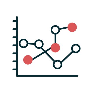 Grafik Satırı İki Renk Vektörü Simgesi Tasarımı