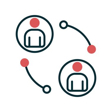 Bağlantılar Satırı İki Renk Vektörü Simgesi Tasarımı