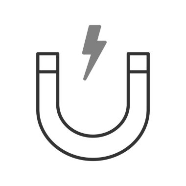 Mıknatıs Çizgisi Solid Vektör Simgesi Tasarımı