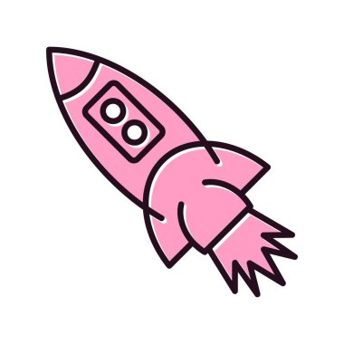 Roket Satırı Dolu Vektör Simgesi Tasarımı