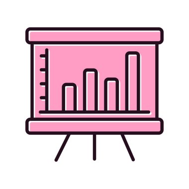 Barchart Satırı Doldurulmuş Vektör Simgesi Tasarımı