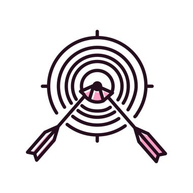 Hedef Satır Dolu Vektör Simgesi Tasarımı