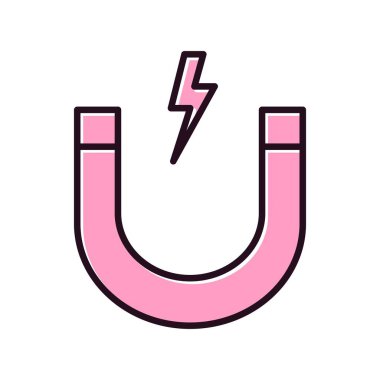 Mıknatıs Satırı Dolu Vektör Simgesi Tasarımı