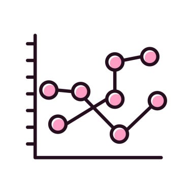 Grafik Satırı Dolu Vektör Simgesi Tasarımı