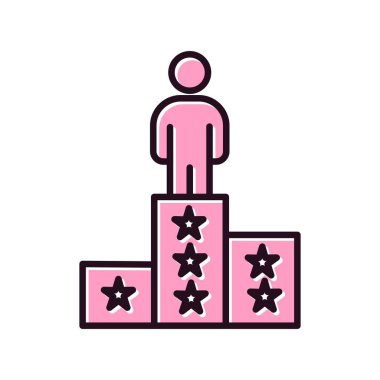 Kazanan Satır Doldurulmuş Vektör Simgesi Tasarımı