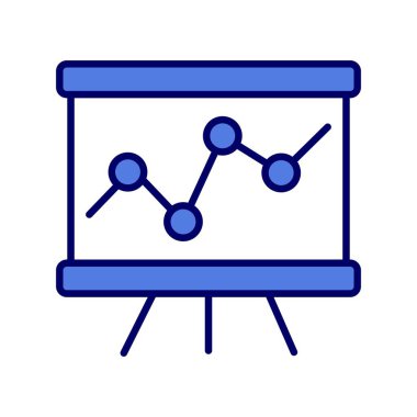 Analiz Mavi Doldurulmuş Vektör Simgesi Tasarımı