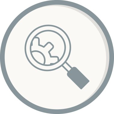 Araştırma Gri Çemberli Vektör Simgesi Tasarımı