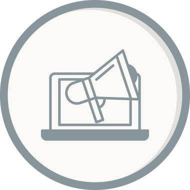 Pazarlama Gri Çemberli Vektör Simgesi Tasarımı