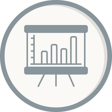 Barchart Gri Çemberli Vektör Simgesi Tasarımı