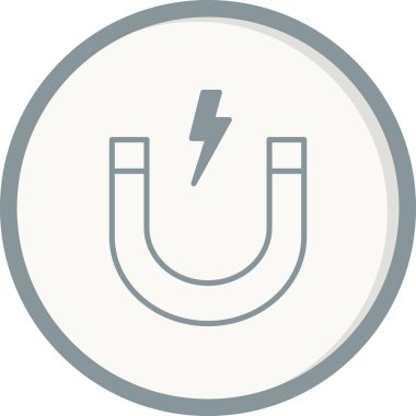 Mıknatıs Gri Çemberli Vektör Simgesi Tasarımı