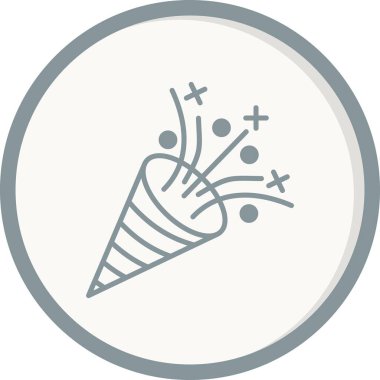 Konfeti Gri Çemberli Vektör Simgesi Tasarımı