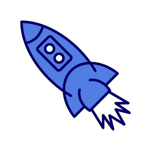 Rakete Blau Gefüllt Vektor Icon Design — Stockvektor