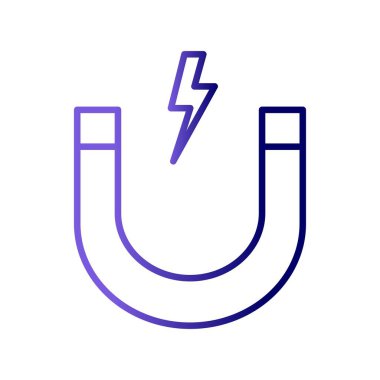 Mıknatıs Çizgisi Gradyan Simgesi Tasarımı