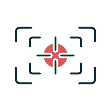 Kabartma İki Renk Simgesi Tasarımı Odakla