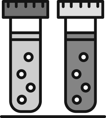Test Tüpleri Çizgisi Gri Simge Tasarımı