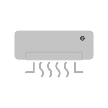 Klima Düz Gri Vektör Simgesi Tasarımı