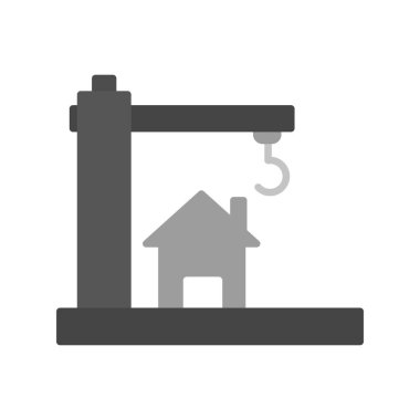 Yapı Düz Gri Vektör Simgesi Tasarımı