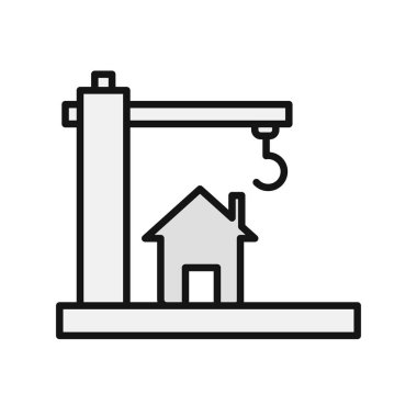 Yapı Satırı Gri Vektör Simgesi Tasarımı