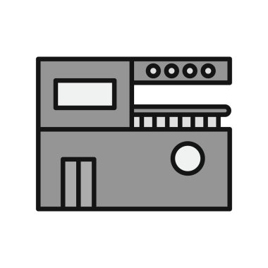 İnşa Satırı Gri Vektör Simgesi Tasarımı