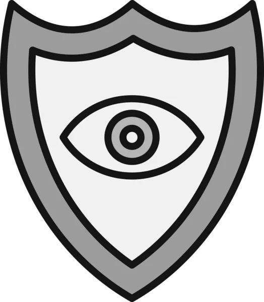 Eye Shield Line Filled Grey Icon Design — Stock Vector