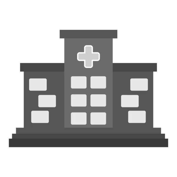 Krankenhaus Gebäude Flache Graue Ikone Design — Stockvektor