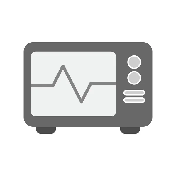 Diseño Icono Gris Plano Del Monitor Ecg — Vector de stock