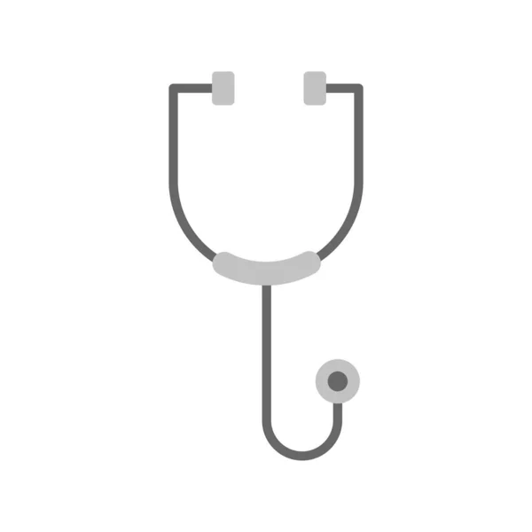 Stethoscope Flat Grey Icon Design — Stock Vector