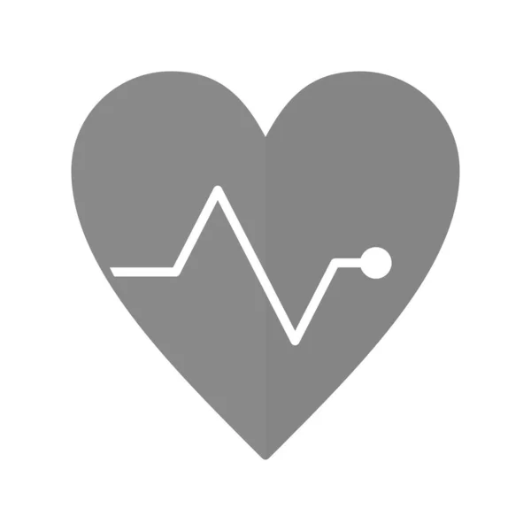 Heart Flat Grey Icon Design — Stock Vector