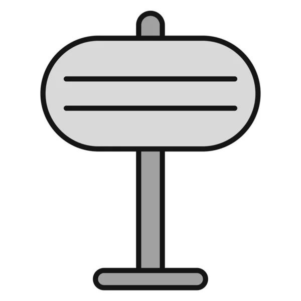 Notice Board Line Filled Grey Vector Icon Design — Stock Vector